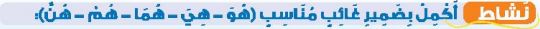 نشاط  أكمل بضمير غائب مناسب (هو -هي - هما - هم - هن)